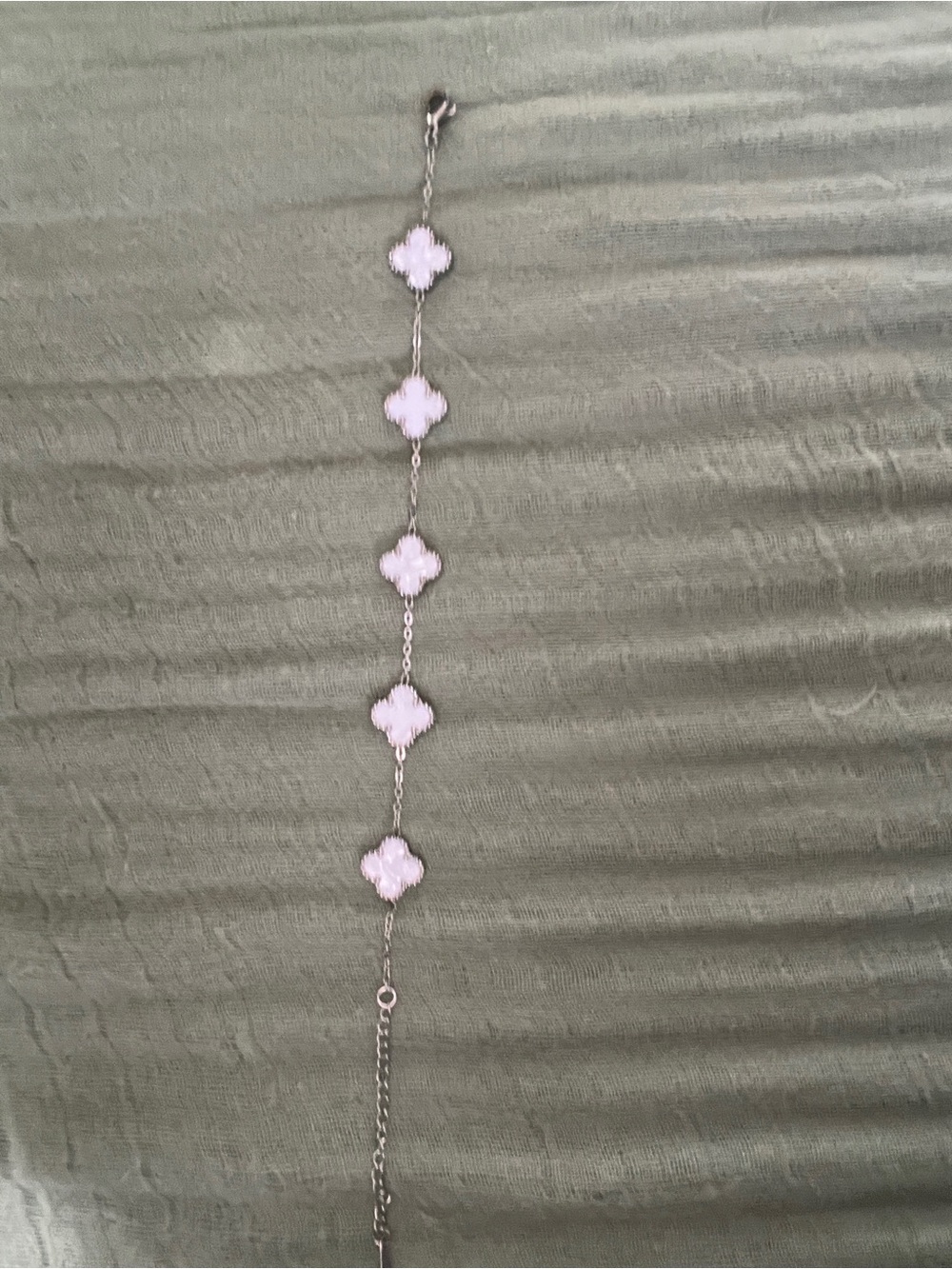 Sterling Silver Pearl Clover Bracelet